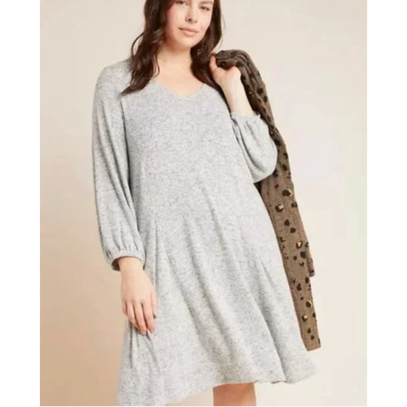 Saturday Sunday Knit Sweater Dress Women XS Anthropologie Space Dye Elastic Cuff - Picture 15 of 16